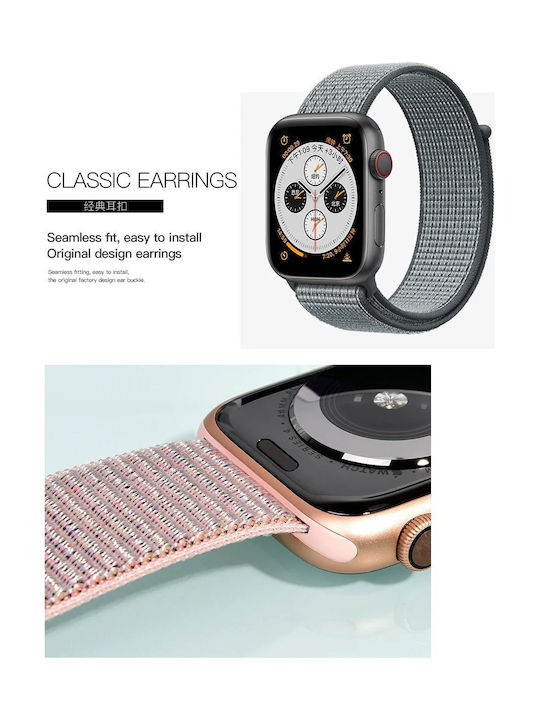 Curea Coteci Apple Watch 42 44 45 49mm Magic Tape W17 Roșie