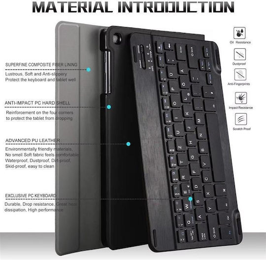 Калъф Bluetooth Клавиатура С Подсветка Lenovo Tab Plus 11.5 Tb-351 Черен