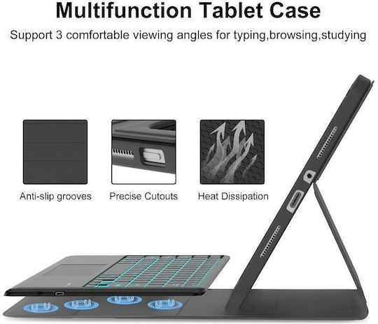 Husă Touchpad Bluetooth Tastatură Iluminare Backlight Xiaomi Redmi Pad 2 Pro 12.1 Negru