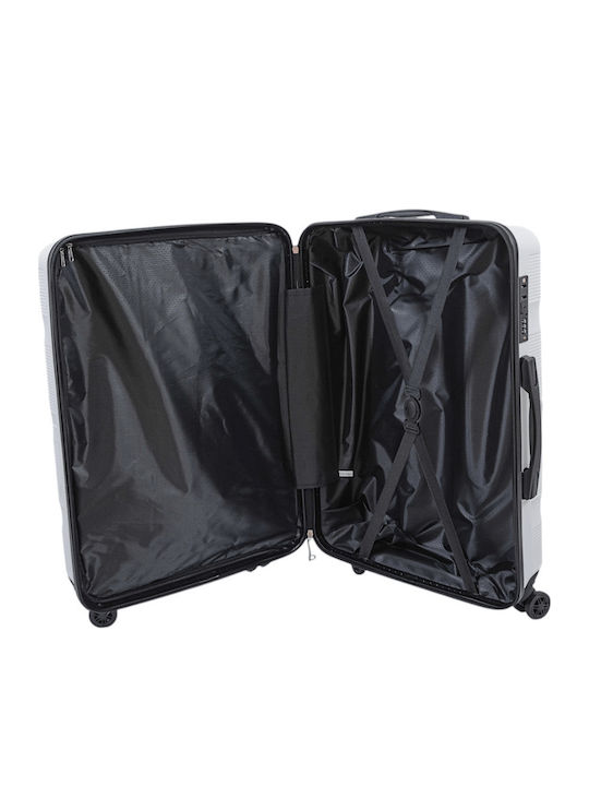 Travel Line Valize De Călătorie Scleroasă Albă Cu 4 Roți Set 3 Bucăți