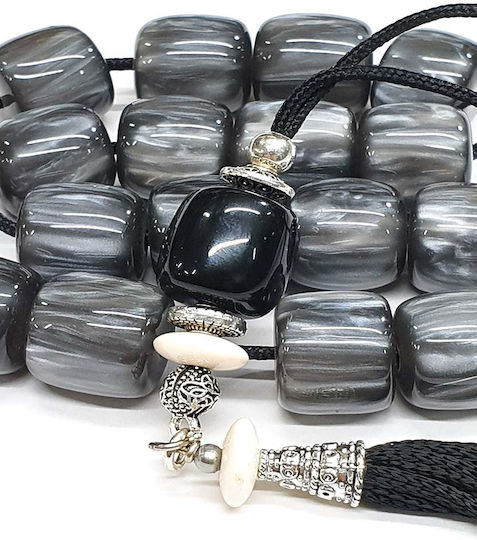 Roloi Komboloi Resin Worry Beads with 17 Beads Gray 33cm