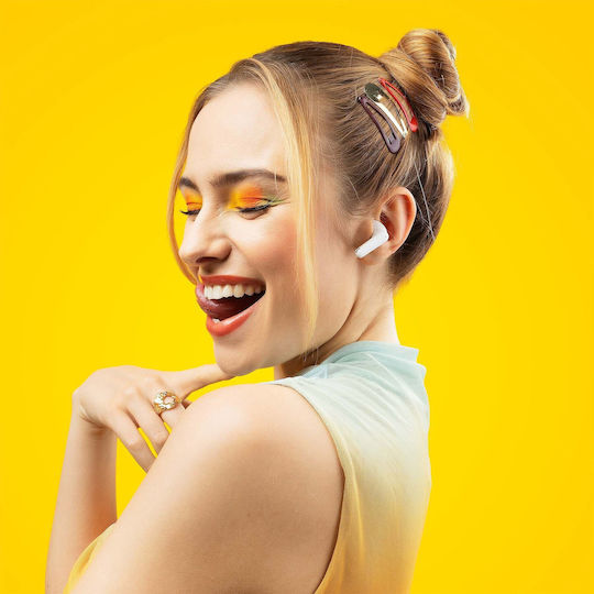 Niceboy Beans 4 In-ear Bluetooth Handsfree Căști cu Rezistență la Transpirație Alb