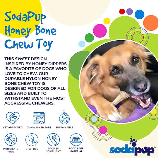 Sodapup Μασητικό Δοντιών Σκύλου Ανθεκτικό Honey Bone Dental Small Medium Small