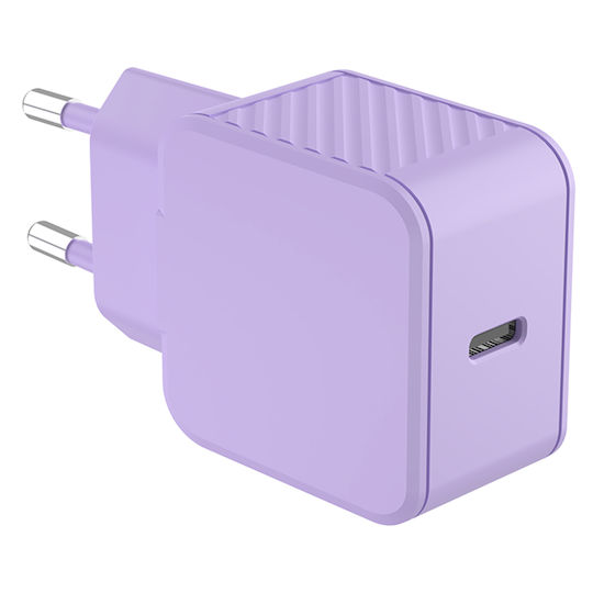 BigBen Connected Charger Without Cable with USB-C Port 20W Power Delivery Purple