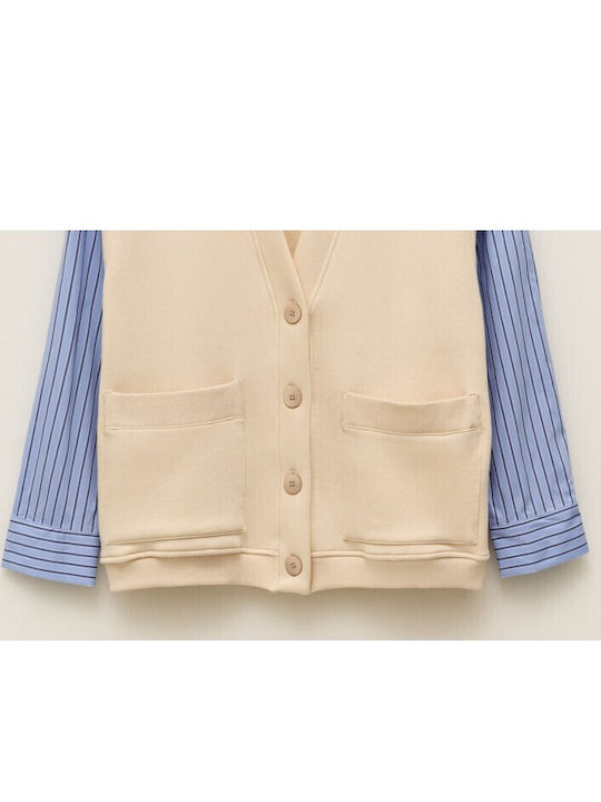 Women's Cardigan with Buttons Crema