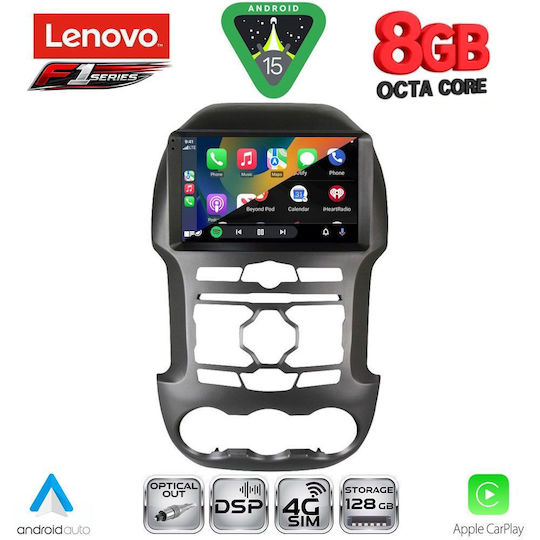 Lenovo Car Audio System for Ford Ranger 2011-2015 (Bluetooth/USB/WiFi/GPS/Apple-Carplay/Android-Auto) with Touch Screen 9"