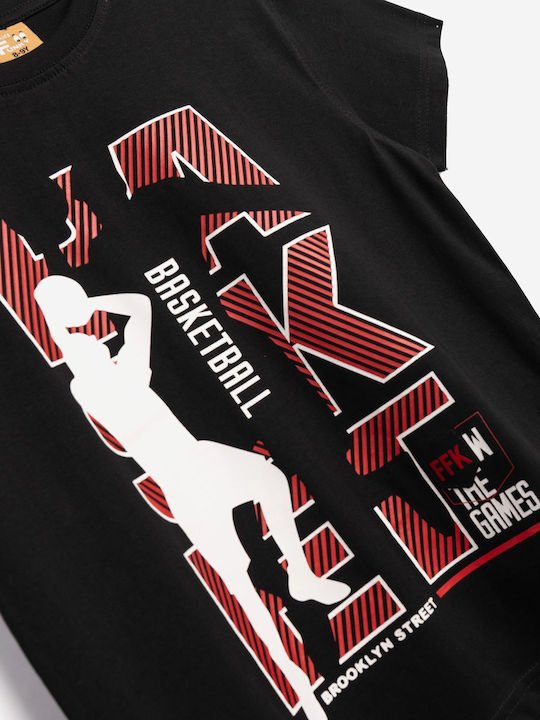 Funky Kinder-T-Shirt Schwarz