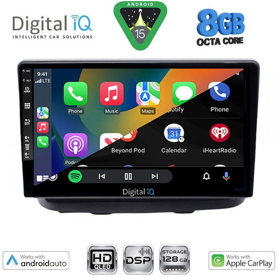 Digital IQ Car Audio System for Fiat Doblo 2002-2009 (Bluetooth/USB/WiFi/GPS/Apple-Carplay/Android-Auto) with Touch Screen 10"