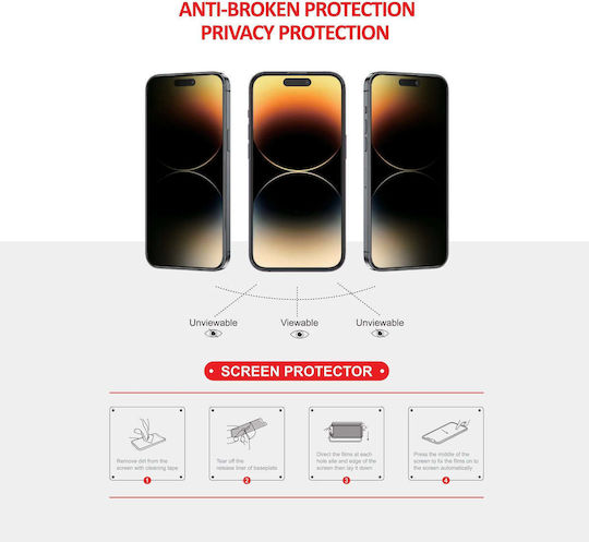 Privacy Mat Full Face Tempered Glass (iPhone 13 mini)