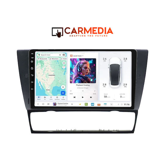 Carmedia Car Audio System for BMW Series 3 (E46) 1998-2005 (Bluetooth/USB/WiFi/GPS/Apple-Carplay/Android-Auto) with Touch Screen 9"