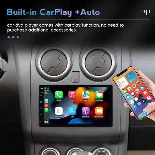 Echo Dynamics Автомобилна Аудио Система 2DIN (Блутут/USB/WiFi/GPS/Apple-Carplay/Android-Auto) с Тъчскрийн 7"