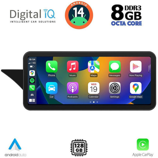 Digital IQ Car Audio System for Mercedes-Benz GLK 2013-2016 (Bluetooth/USB/AUX/WiFi/GPS/Apple-Carplay/Android-Auto) with Touch Screen 12.3"