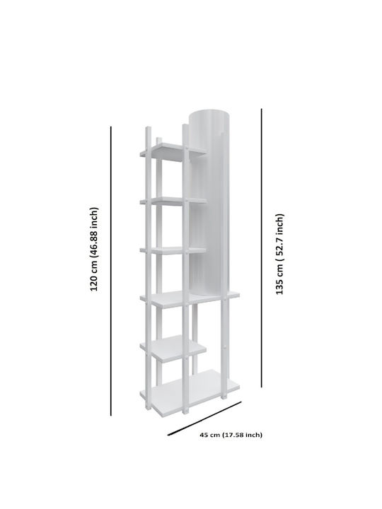 Bibliotecă Shell Spark Albă 45x25x135 cm