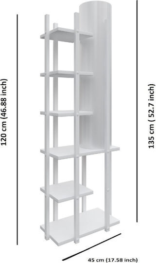 Bibliotecă Shell Spark Albă 45x25x135 cm 390FLH2154 Bibliotecă Shell Spark Albă 45x25x135 cm 390FLH2154