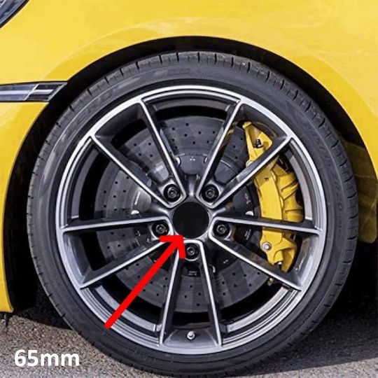 Set 4 Capace De Șuruburi Pentru Roți Din Aliaj Diametru 65 Mm Culoare Neagră