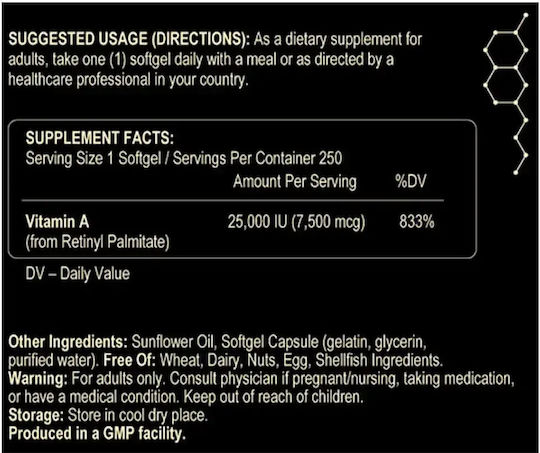 Fuel Up Vitamin A Витамин за Косата, Кожата & Антиоксидантно действие 25000иу 250 софтджел