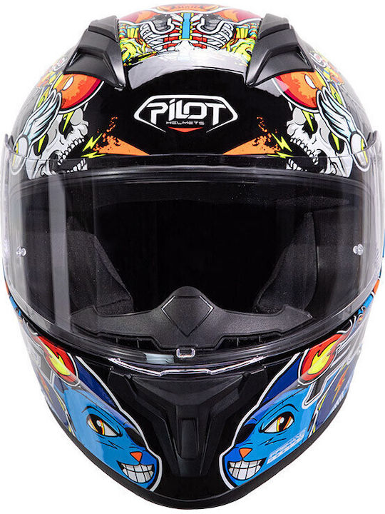 Pilot Flex Streetbomb Black/Yellow Motorcycle Helmet Full Face ECE 22.06 1450gr