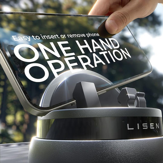 Lisen Car Holder Yl0224060015 Dashboard 360° Rotatable Secure Fit Non-slip Auto-slide Lock Universal Black