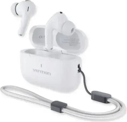 Vention Echo Lite E11 Plus In-ear Bluetooth Handsfree Ακουστικά με Αντοχή στον Ιδρώτα και Θήκη Φόρτισης Λευκά