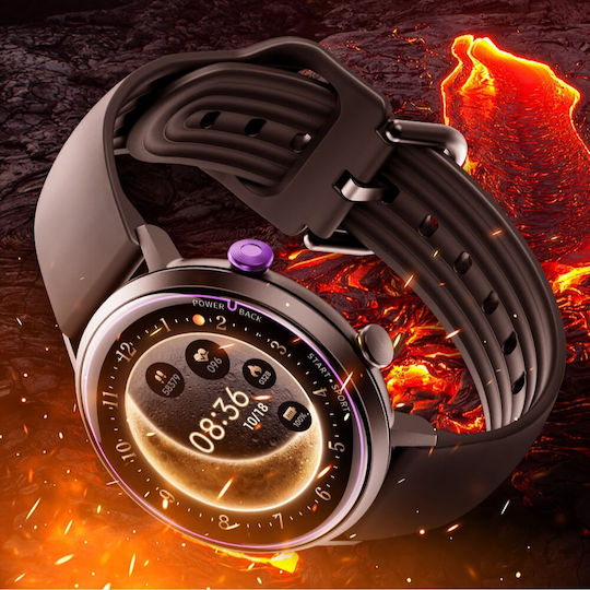 inSPORTline Brosel 43mm Αδιάβροχο Smartwatch με Παλμογράφο (Μαύρο)