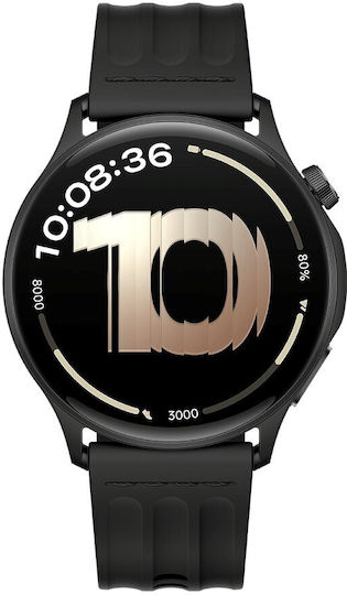OnePlus Watch Lite Stainless Steel 45mm Αδιάβροχο με Παλμογράφο (Μαύρο)