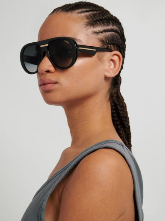 Carrera Victory C Unisex Sunglasses with Black Horn-Rimmed Frame and Grey Gradient Lens 22/S 807/9O