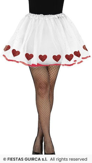 Carnival Tutu Skirt White Hearts