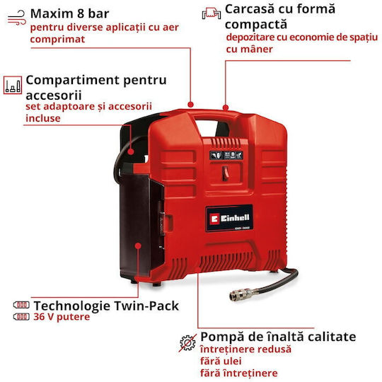 Einhell Τρόμπα Αυτοκινήτου Επαναφορτιζόμενη χωρίς Μπαταρία 36V