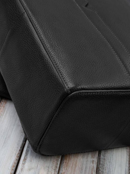 Leather Women's Clutch Backpack Black