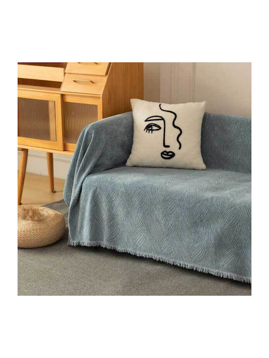 SpitiBazaar Σετ Ριχτάρια 3τμχ Chenille Γκρι Μπλε