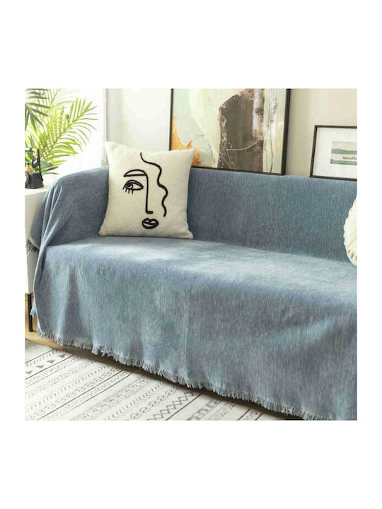 SpitiBazaar Σετ Ριχτάρια 3τμχ Chenille Γκρι Σιέλ
