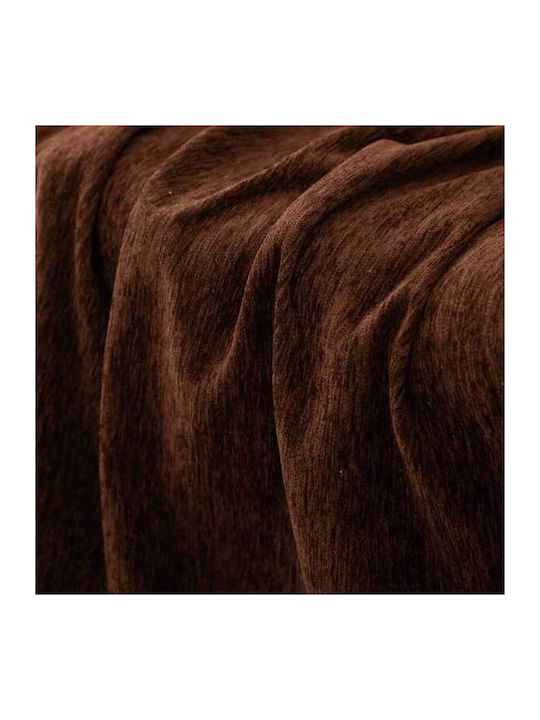 SpitiBazaar Σετ Ριχτάρια 3τμχ Chenille Καφέ Σκούρο