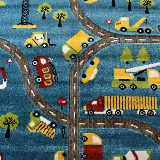 Saray Home 3d City Adventure Παιδικό Χαλί Μπλε 200x250cm