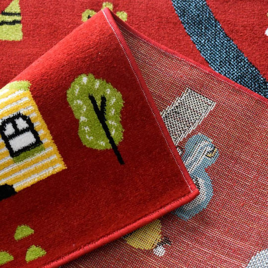 Saray Home 3d Farm Adventure Детско килимче Червен 160x210см