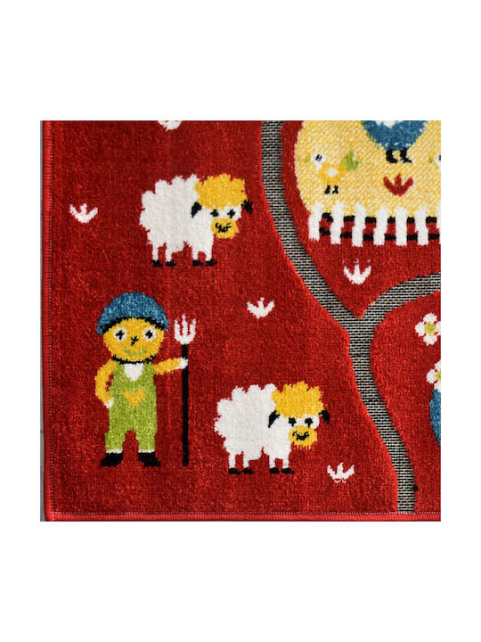 Saray Home 3d Farm Adventure Παιδικό Χαλί Κόκκινο 200x250cm