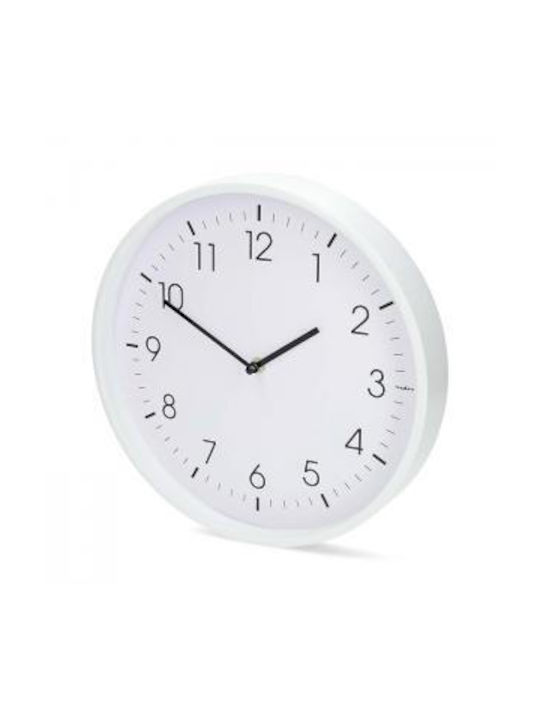 Nedis Leise Wanduhr Kunststoff Weiß Ø30cm