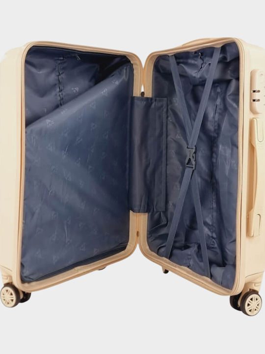 My Choice Cabin Hard Beige Suitcase With 4 Wheels