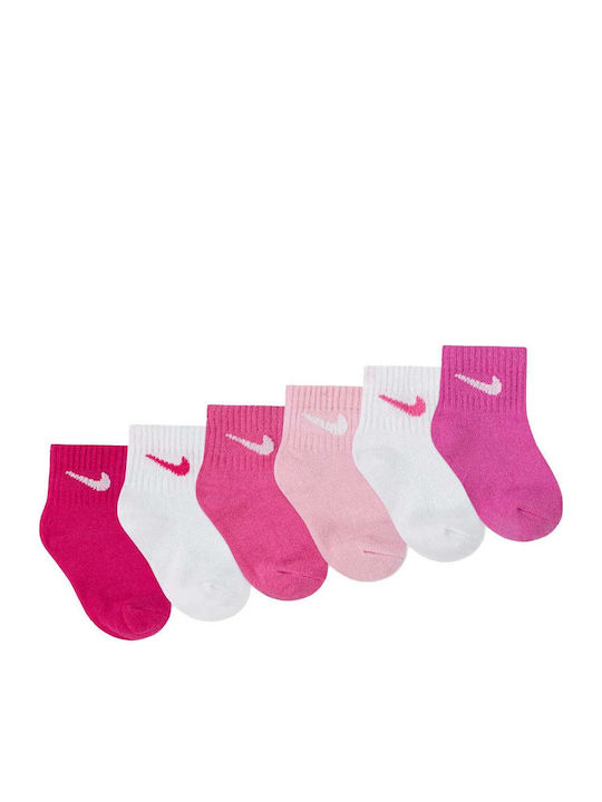 Nike Kids' Ankle Socks Swoosh Pink 6 Pairs