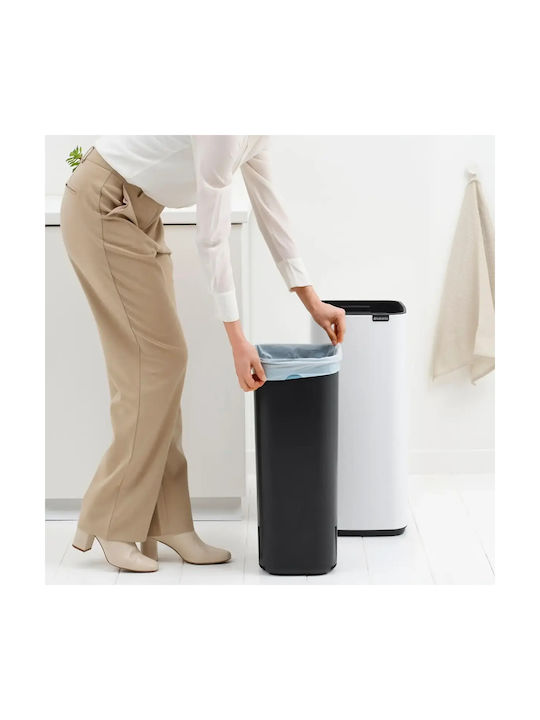Brabantia Bo Touch Waste Bin Plastic Push White 30lt