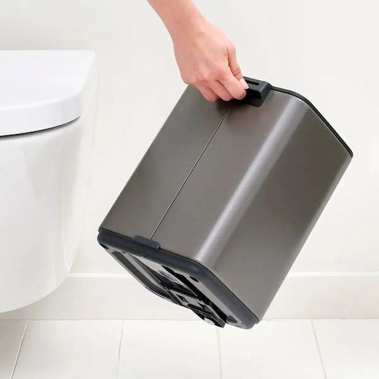 Brabantia Bo Pedal Plastic Waste Bin with Pedal Grey 7lt