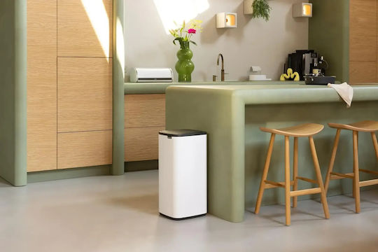 Brabantia Bo Touch Waste Bin Plastic Push White 30lt
