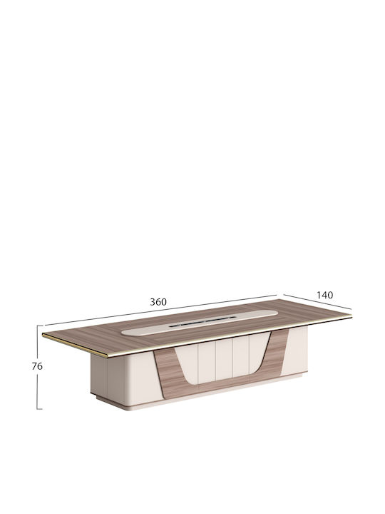 Meeting Table Superon Wooden Natural-beige 360x140x76cm