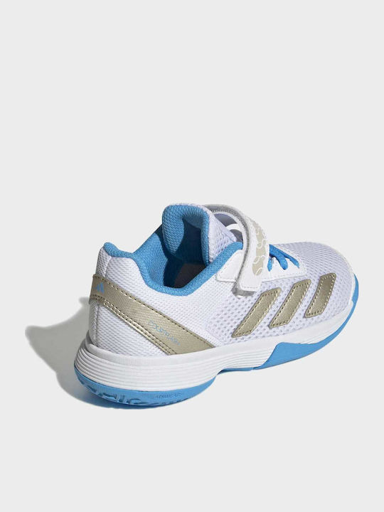 Courtflash Kids Sports Tennis Shoes with Hoop & Loop Closure White