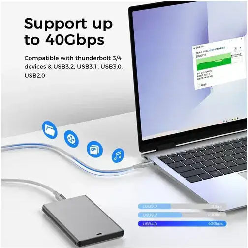 Nordic USB 2.0 Cable USB-C Male - USB-C 240W PD White 0.5m USB4-452
