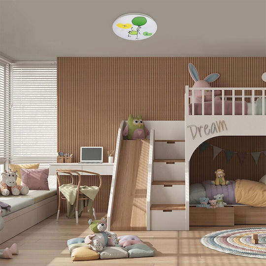 Rabalux Einfaches Licht Kinderdeckenleuchte Deckenleuchte montieren 24W mit Fassung E27 Grün 37.5cm