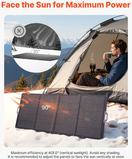 Vevor Panou Solar Portabil Pliabil 400W Eficiență Ridicată 24% Ip67 Mc4 & 10--1 Adaptor Dc Pentru Stații de Energie Bxzdtynb1400dwub1001v2
