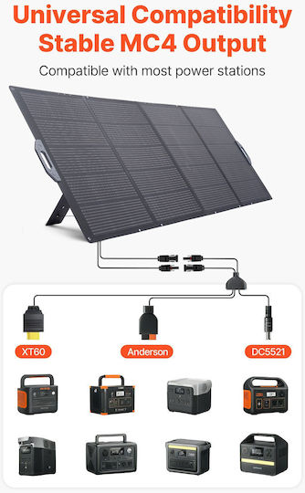 Vevor Panou Solar Portabil Pliabil 400W Eficiență Ridicată 24% Ip67 Mc4 & 10--1 Adaptor Dc Pentru Stații de Energie Bxzdtynb1400dwub1001v2