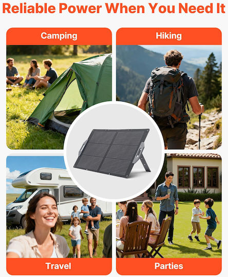 Vevor 100w Φορητός Πτυσσόμενος Ηλιακός Φορτιστής Υψηλή Απόδοση Πολύπλευρες Συνδέσεις Bxzdtynb1100ud77v001y3