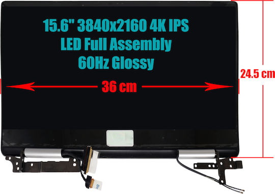 Laptop Screen Monitor Dell Inspiron 15 7573 T47rr 0t47rr 3xrnk 03xrnk Full Assembly 15.6" 3840x2160 UHD 4K IPS LED 60Hz Glossy Gray Code 1-scr0699