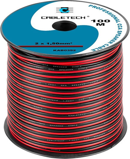 Cablu Difuzor Cca 2x1.50mm Roșu Negru 100m